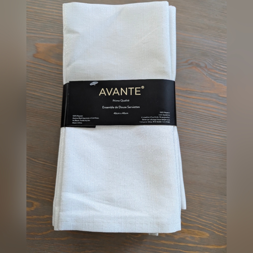 💜Avante Premium Cloth Napkins-18"x 18"- set of 12, NWT